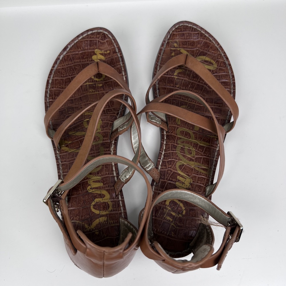 Sam Edelman Tan Flat Sandals with Crisscross and Ankle Straps Size 8.5 - Picture 11 of 11